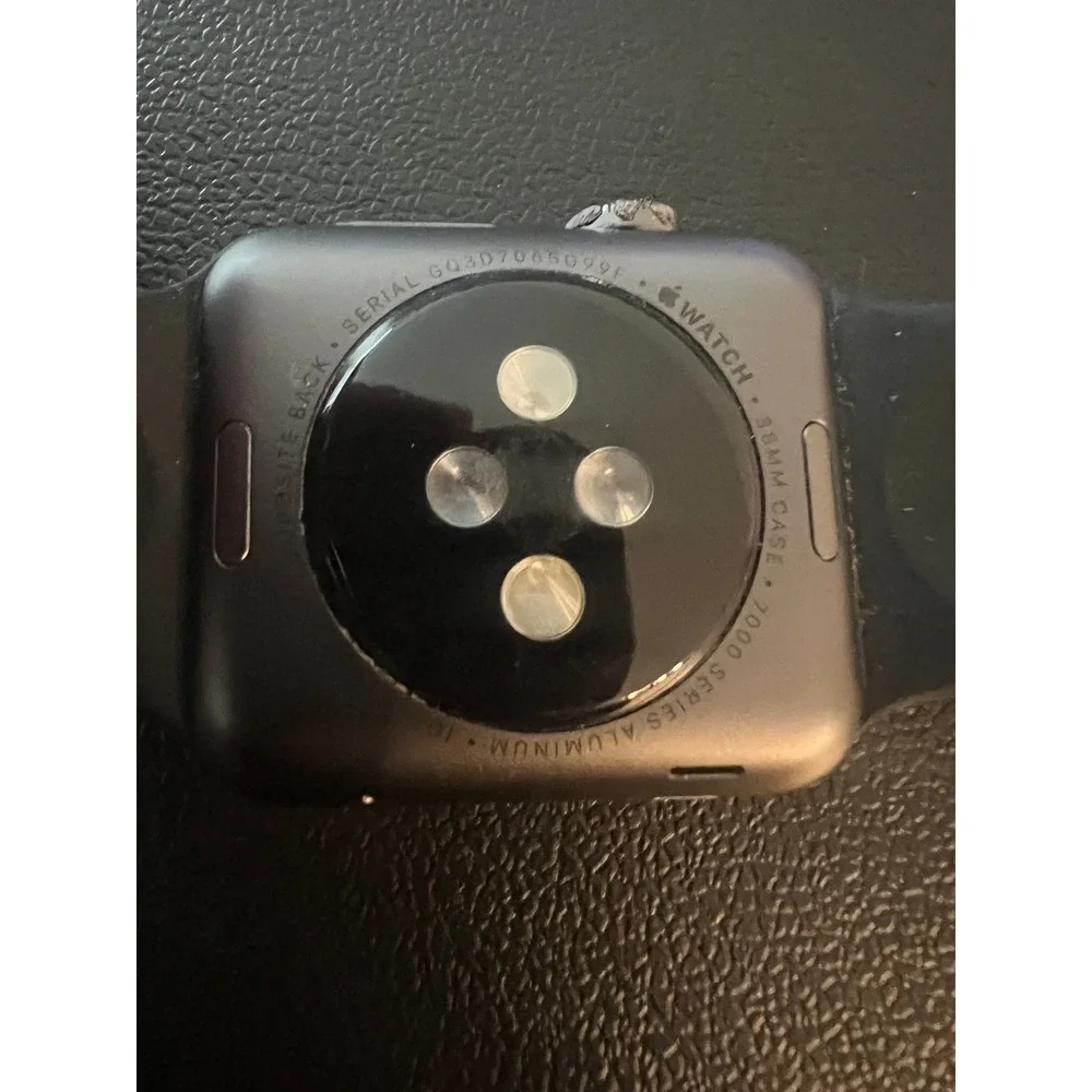 Apple Watch 1st Gen 38mm Space Gray Aluminum Case Black Sport Band 7000 Series